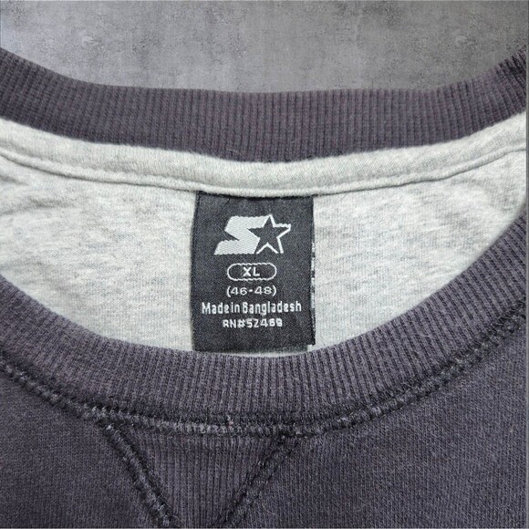 Vintage 90s Starter Blank Crewneck Sweatshirt XL Black Comfort Classic Unisex - Picture 5 of 10